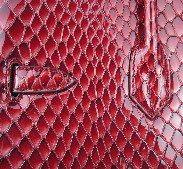 High Quality Fake Hermes Birkin 35CM Fish Veins Leather Bag Red 6089